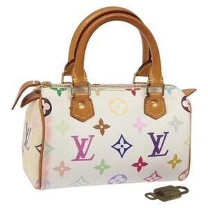 LOUIS VUITTON Monogram Multicolor Mini Speedy Hand Bag White M92645